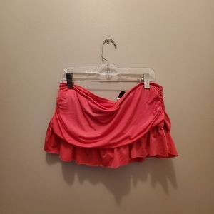 Bright pink mini swim skirt